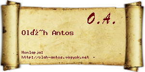 Oláh Antos névjegykártya